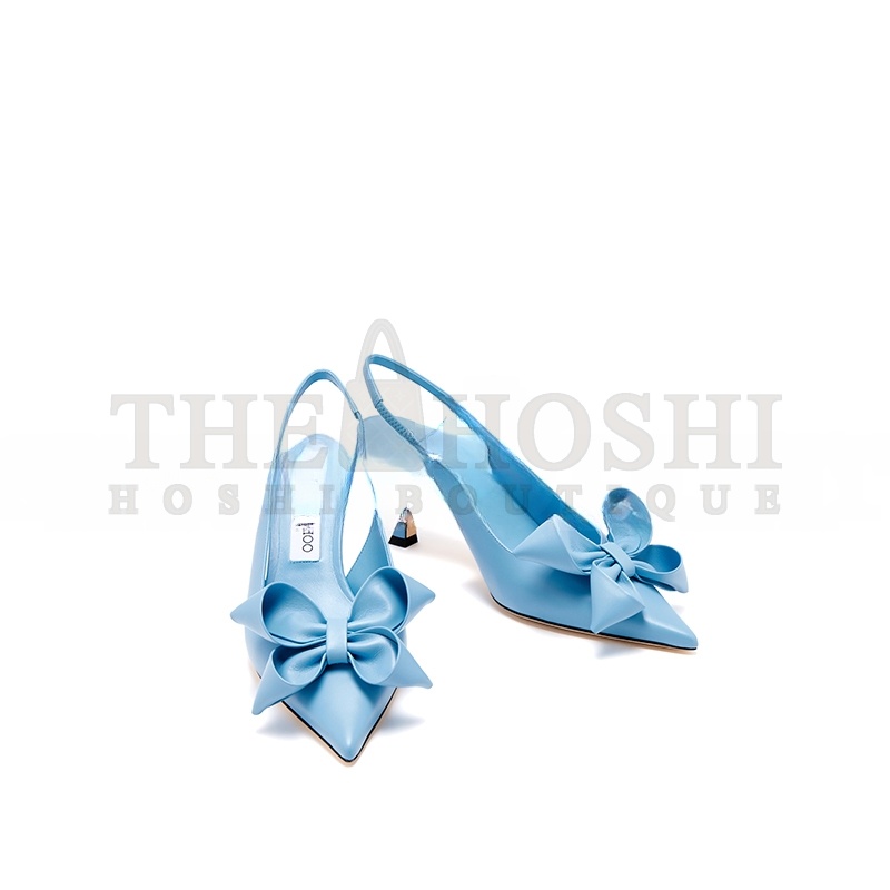 J1m*y Ch00 STAZ BOW EMBELLISHED LEATHER SLINGBACK PUMPS J000174436 Master Quality